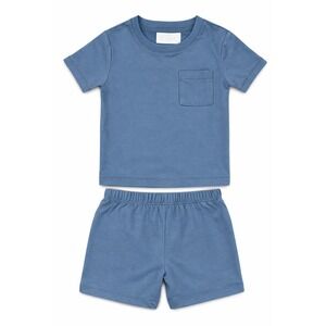 LAKE Kids Pima Cotton Pajama Set Size 7 Blue Short Sleeve Shorts NWT